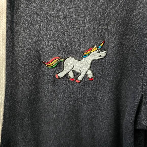 Joe Boxer Rainbow Unicorn Patch Hoodie size Large Whimsy 90s GirlhoodCore - Picture 4 of 7